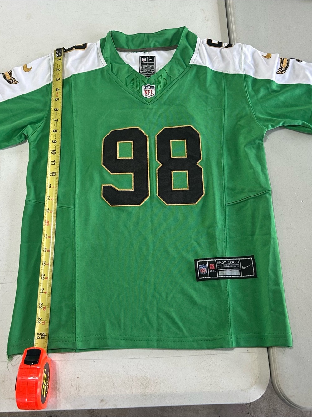 NWT Jalen Carter Philadelphia Eagles Throwback Kelly Green Jersey Size Large